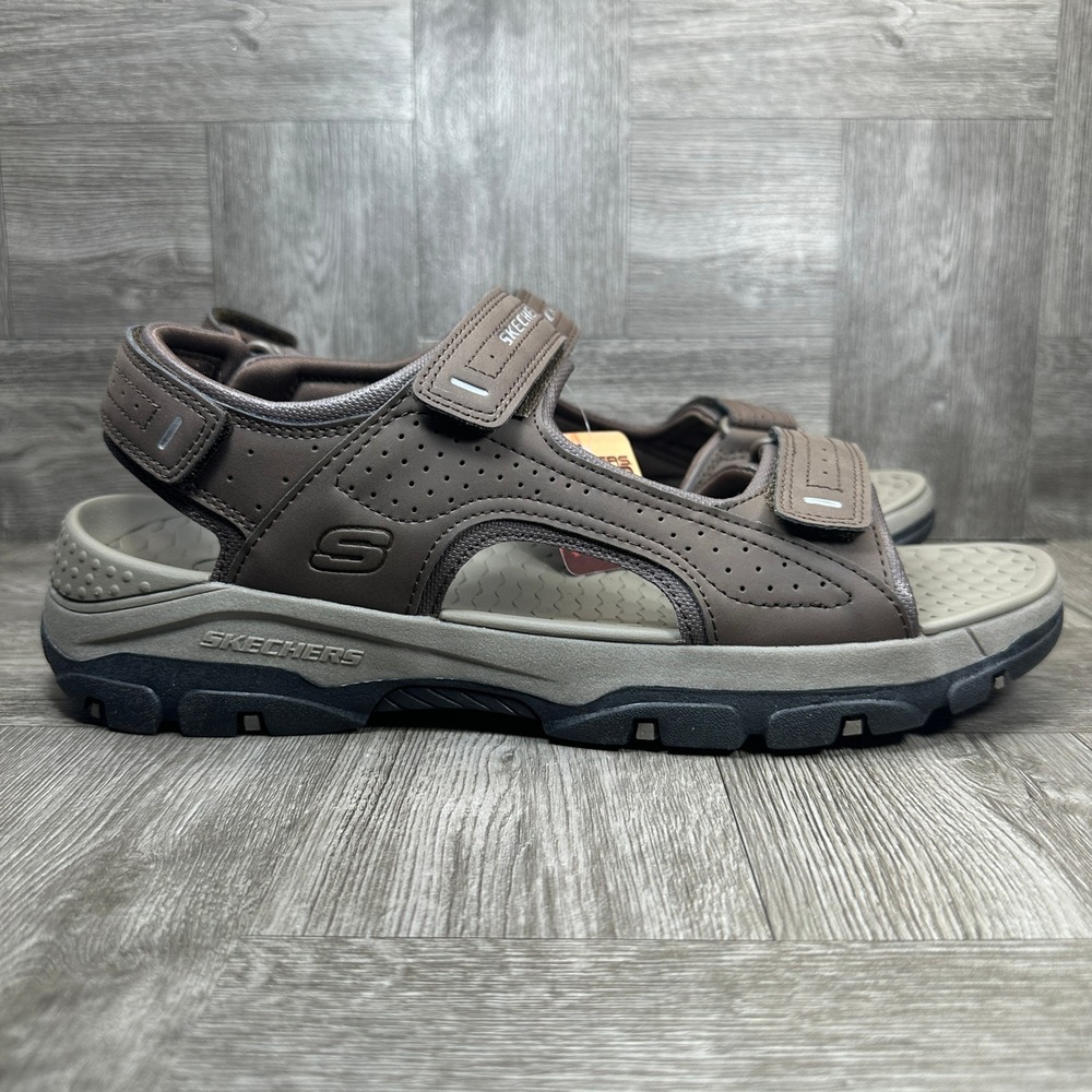 Skechers Tresmen Garo Mens 13 Chocolate Brown Relaxed Fit Luxe Foam Outdoor NEW